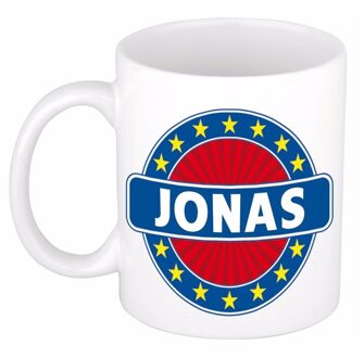 Bellatio Decorations Jonas naam koffie mok / beker 300 ml - namen mokken Multikleur