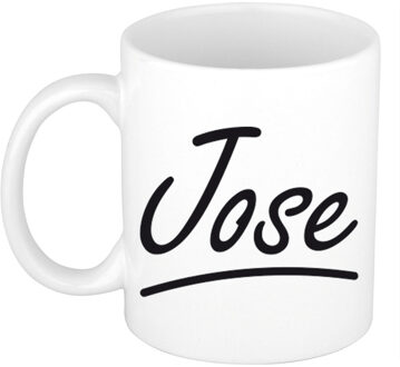 Bellatio Decorations Jose voornaam kado beker / mok sierlijke letters - gepersonaliseerde mok met naam - Naam mokken Multikleur