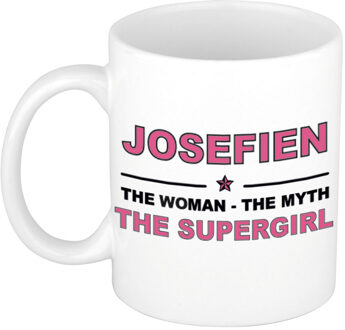 Bellatio Decorations Josefien The woman, The myth the supergirl collega kado mokken/bekers 300 ml Oudroze