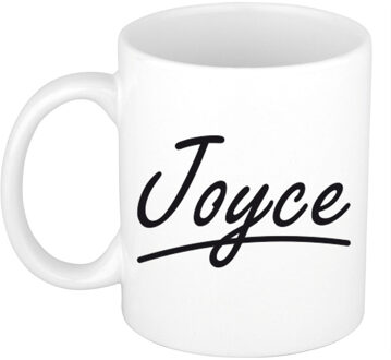 Bellatio Decorations Joyce Naam koffiemok - beker - met sierlijke letters - wit - 300 ml - Cadeau - Dames