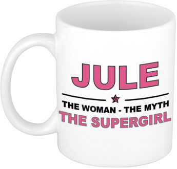 Bellatio Decorations Jule The woman, The myth the supergirl collega kado mokken/bekers 300 ml Oudroze