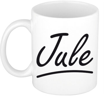 Bellatio Decorations Jule voornaam kado beker / mok sierlijke letters - gepersonaliseerde mok met naam - Naam mokken Multikleur