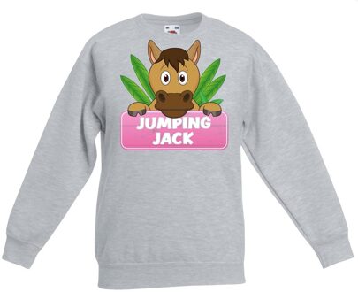 Bellatio Decorations Jumping Jack sweater grijs voor meisjes - paarden trui 12-13 jaar (152/164)