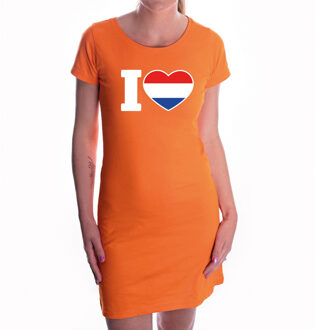 Bellatio Decorations Jurk oranje I love Holland voor dames