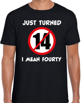 Bellatio Decorations Just turned 14 I mean 40 verjaardag cadeau t-shirt zwart heren M