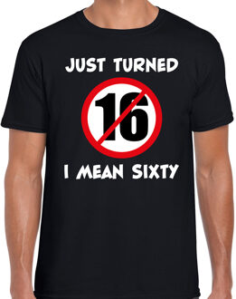 Bellatio Decorations Just turned 16 I mean 60 verjaardag cadeau t-shirt zwart heren