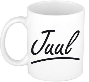 Bellatio Decorations Juul voornaam kado beker / mok sierlijke letters - gepersonaliseerde mok met naam - Naam mokken Multikleur