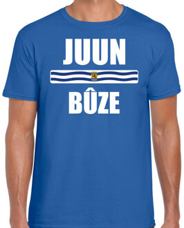 Bellatio Decorations Juun buze met vlag Zeeland t-shirt blauw heren - Zeeuws dialect cadeau shirt L