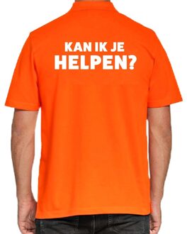 Bellatio Decorations Kan ik je helpen beurs/evenementen polo shirt oranje voor heren 2XL