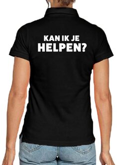 Bellatio Decorations Kan ik je helpen beurs/evenementen polo shirt zwart dames - verkoop/horeca 2XL