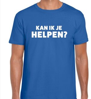 Bellatio Decorations Kan ik je helpen beurs/evenementen t-shirt blauw heren 2XL