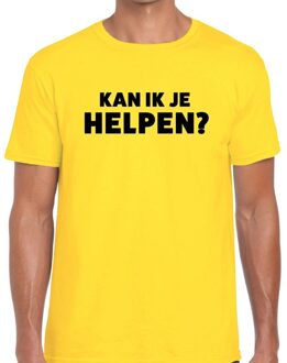 Bellatio Decorations Kan ik je helpen beurs/evenementen t-shirt geel heren 2XL