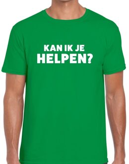 Bellatio Decorations Kan ik je helpen beurs/evenementen t-shirt groen heren 2XL