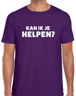 Bellatio Decorations Kan ik je helpen beurs/evenementen t-shirt paars heren 2XL