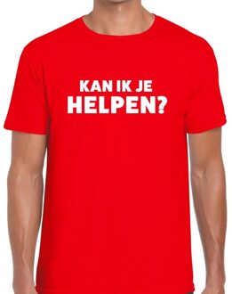 Bellatio Decorations Kan ik je helpen beurs/evenementen t-shirt rood heren L