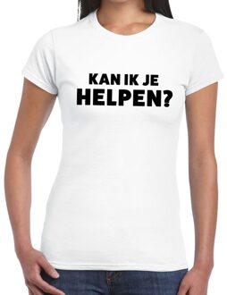 Bellatio Decorations Kan ik je helpen beurs/evenementen t-shirt wit dames 2XL