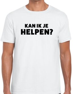 Bellatio Decorations Kan ik je helpen beurs/evenementen t-shirt wit heren