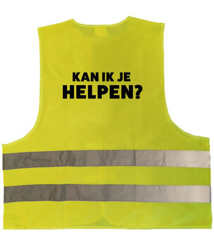 Bellatio Decorations Kan ik je helpen personeel vestje / hesje geel met reflecterende strepen voor volwassenen - One size