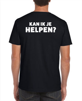 Bellatio Decorations Kan ik je helpen t-shirt zwart voor heren - bedrukking aan achterkant - beurzen en evenementen - vraagbak / hulp shirt XL