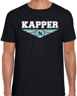 Bellatio Decorations Kapper t-shirt zwart heren - Beroepen shirt