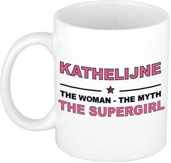 Bellatio Decorations Kathelijne The woman, The myth the supergirl pensioen cadeau mok/beker 300 ml