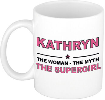 Bellatio Decorations Kathryn cadeau mok - Woman Myth Supergirl - naam koffiemok - 300 ml - collega - moederdag