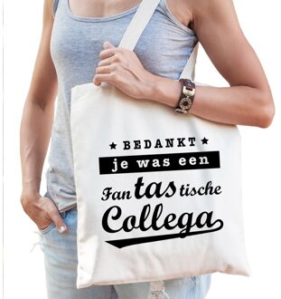 Bellatio Decorations Katoenen cadeau tasje - shopper - fantastische collega - naturel - dames