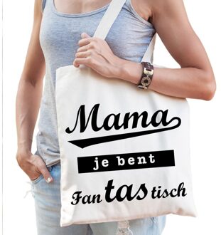 Bellatio Decorations Katoenen cadeau tasje voor moeders Beige