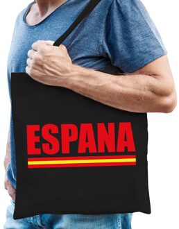 Bellatio Decorations Katoenen Spanje supporter tasje Espana zwart - 10 liter - Spaanse supporter cadeautas