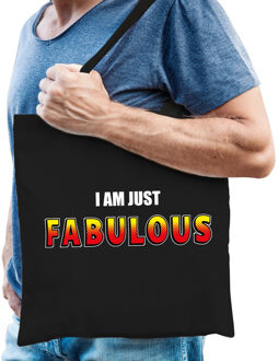 Bellatio Decorations Katoenen tas / shopper zwart I am just fabulous heren