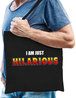Bellatio Decorations Katoenen tas / shopper zwart I am just hilarious heren
