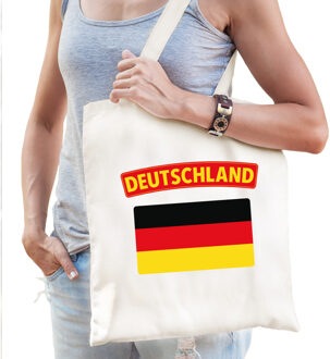 Bellatio Decorations Katoenen tasje wit Deutschland / Duitsland supporter