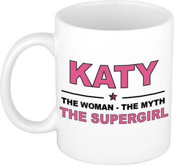 Bellatio Decorations Katy cadeau mok - Woman Myth Supergirl - naam koffiemok - 300 ml - collega - moederdag