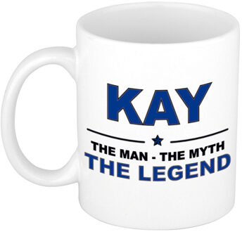 Bellatio Decorations Kay cadeau mok - man myth legend - naam koffiemok - 300 ml - collega - vaderdag Donkerblauw