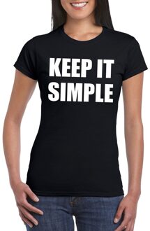 Bellatio Decorations Keep it simple tekst t-shirt zwart dames