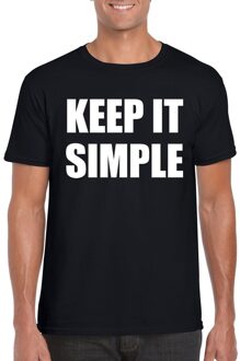 Bellatio Decorations Keep it simple tekst t-shirt zwart heren 2XL