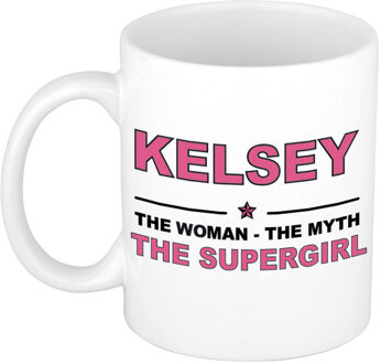 Bellatio Decorations Kelsey The woman, The myth the supergirl collega kado mokken/bekers 300 ml Oudroze