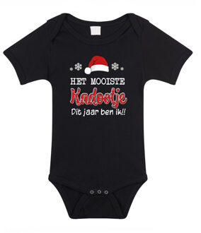 Bellatio Decorations kerst baby rompertje - Kadootje - zwart - Kerstdiner cadeau 56 (1-2 maanden)