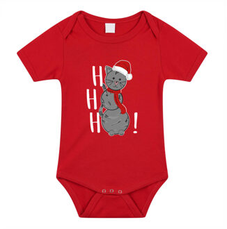 Bellatio Decorations kerst baby rompertje - rood - sneeuwpop kat 68 (4-6 maanden)