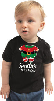 Bellatio Decorations kerst baby t-shirt - Kerst elfje - zwart - Santa little helper 62 (1-3 maanden) - kerst t-shirts ki