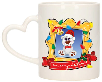 Bellatio Decorations Kerst cadeau koffiemok - kerst ijsbeer - multi - 300 ml - keramiek