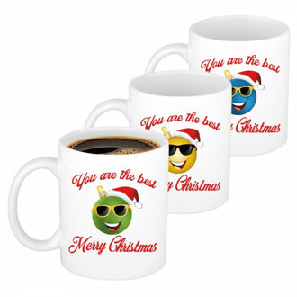 Bellatio Decorations Kerst cadeau mokken - 6x - The Best - werknemers - collega's - team - 300 ml - keramiek