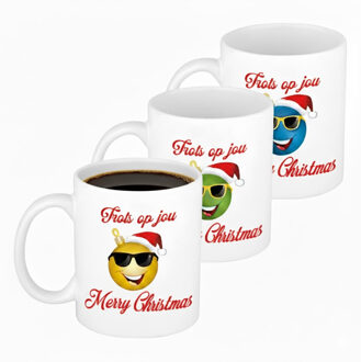 Bellatio Decorations Kerst cadeau mokken - 6x - Trots op jou - werknemers - collega's - team - 300 ml - keramiek