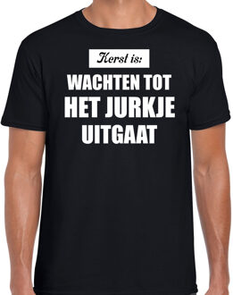 Bellatio Decorations Kerst is: wachten tot het jurkje uitgaat Kerstshirt / Kerst t-shirt zwart voor heren - Kerstkleding / Christmas outfit 2XL