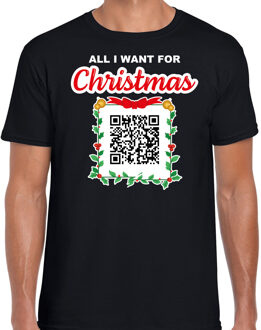 Bellatio Decorations Kerst QR code kerstshirt Geen Kut kerst muziek heren zwart - Fout kerst t-shirt