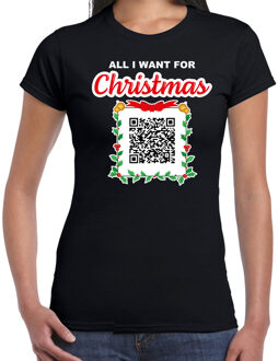 Bellatio Decorations Kerst QR code kerstshirt Kerst zonder schoonmoeder dames zwart - Fout kerst t-shirt 2XL
