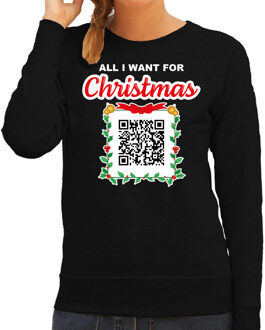 Bellatio Decorations Kerst QR code kersttrui Geen Kut kerst muziek dames zwart - Foute kerstsweater XL