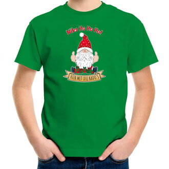 Bellatio Decorations Kerst t-shirt voor kinderen - Kado Gnoom - groen - Kerst kabouter
