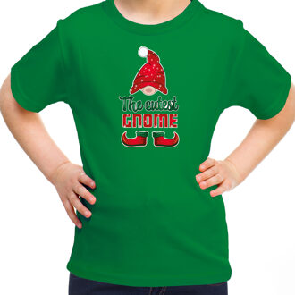 Bellatio Decorations kerst t-shirt voor meisjes - Schattigste Gnoom - groen - Kerst kabouter XS (104-110) - kerst t-shir