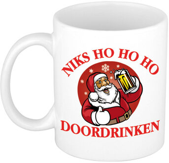 Bellatio Decorations Kerst thema Koffiemok - Doordrinken - 300 ml - keramiek - kerstcadeau - kerstmis